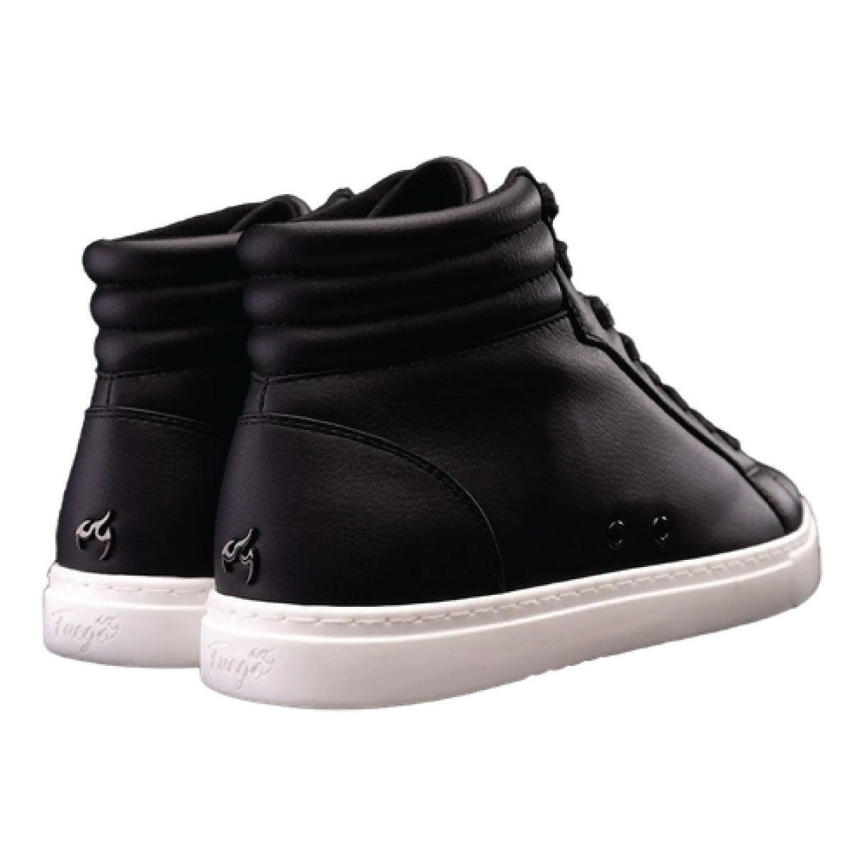 Fuego High-Top Tanzsneaker in Schwarz/Weiss, Seitenansicht.